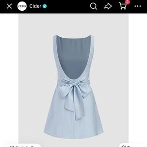 Cider Light Blue linen blend Mini Dress